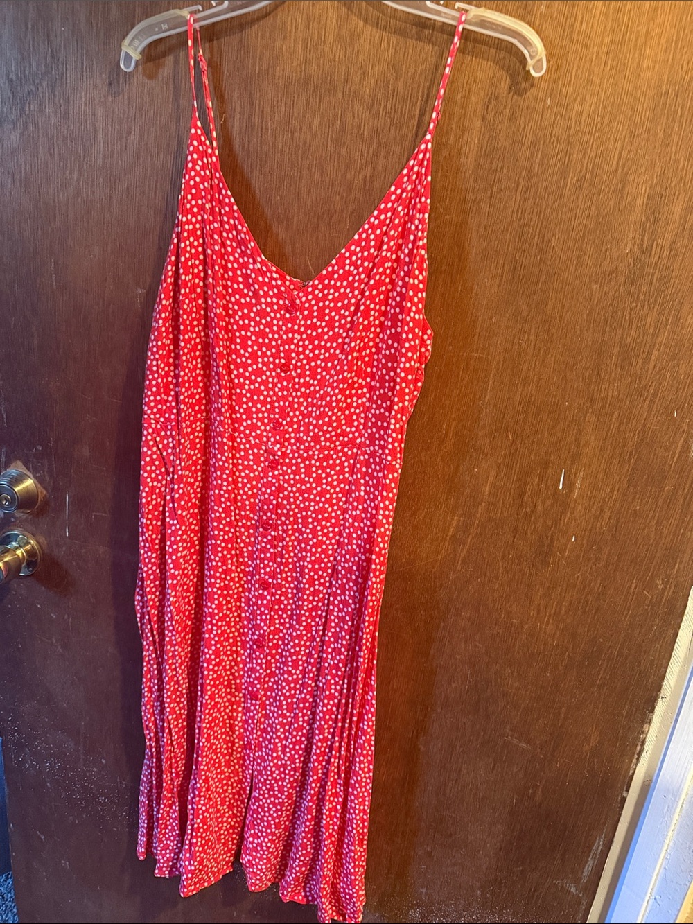 Express Red and White Polka Dot Dress